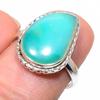 Кольцо из чистого серебра 925 пробы с натуральным хризопразом, размер 7 z7F95