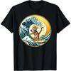 Funny Surf Board Great Wave Kanagawa Surfing - Bengal Cat T-Shirt