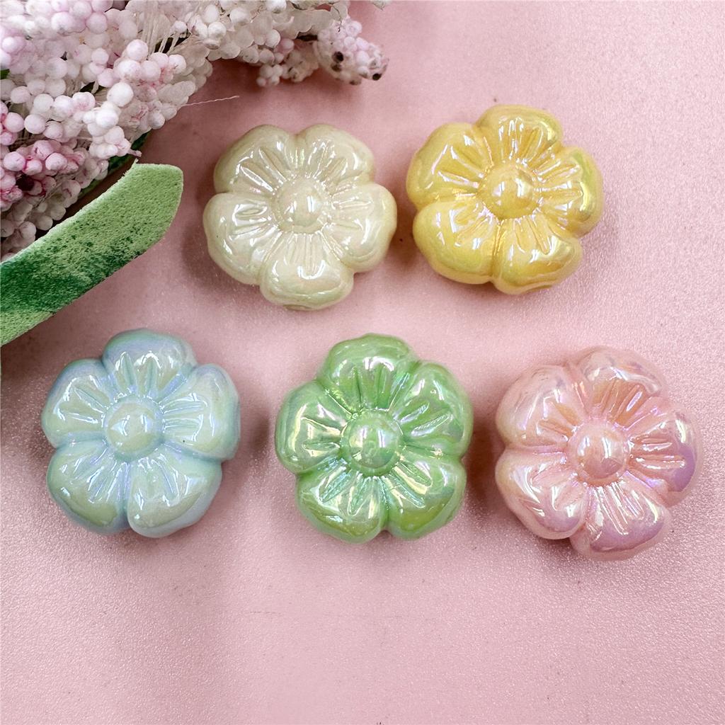 Бисерные материалы Цветение сливы УФ-покрытие DIY Ювелирные аксессуары Рассыпные бусины 5 шт. Ювелирный акрил Для изготовления браслетов, серег Аксессуары