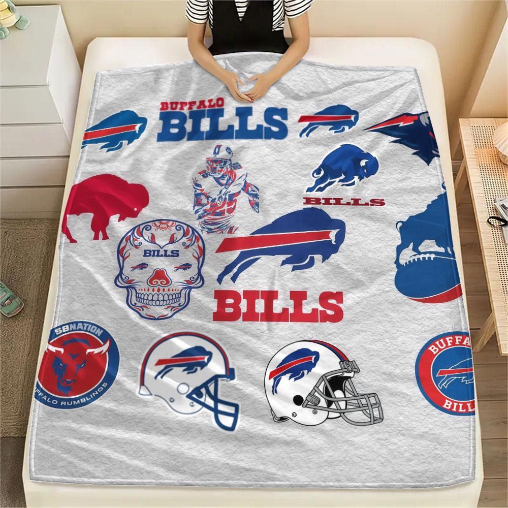 Bills Mafia Printed Flannel Blanket, soft throw for bedroom sofa, washable, fan merchandise, great gift.