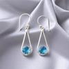 Швейцарский голубой топаз драгоценный камень 925 стерлинговое серебро ювелирные изделия ручной работы серьги 1,76" EE-126-19