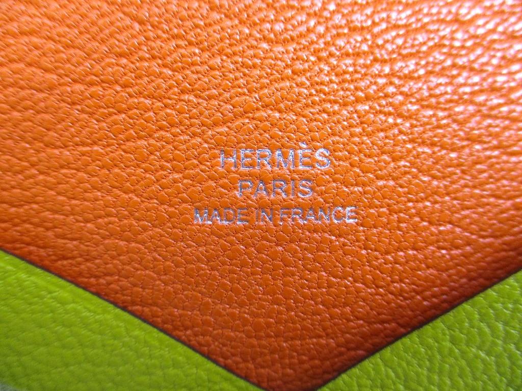 Authentic HERMES CUMIN Chevre Myzore Card Case Card Holder Calvi Verso #a892  Refurbished
