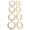 4pair 8/10/12/14mm Stainless Steel Round Circle Hoop Earrings for Women Gold Color Tiny Helix Hoops Ear Piercing Loop Ring