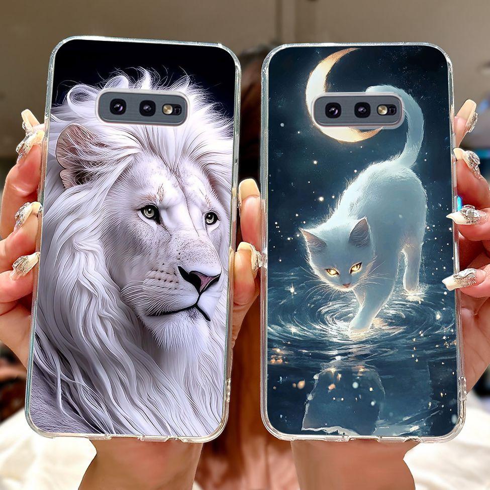Clear For Samsung S10e Case Cover Luxury Butterfly Love Fashion Flowers Cool Funny Painted Soft Phone Case SM-G970F SM-G9700