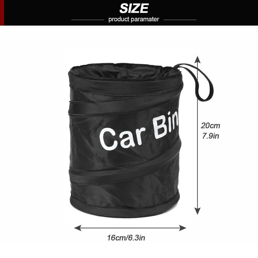 Collapsible Black Car Trash Can Pack Trash Bag Rubbish Waste Bin for Little Leak Proof Car Cooler Bag Garbage Bag