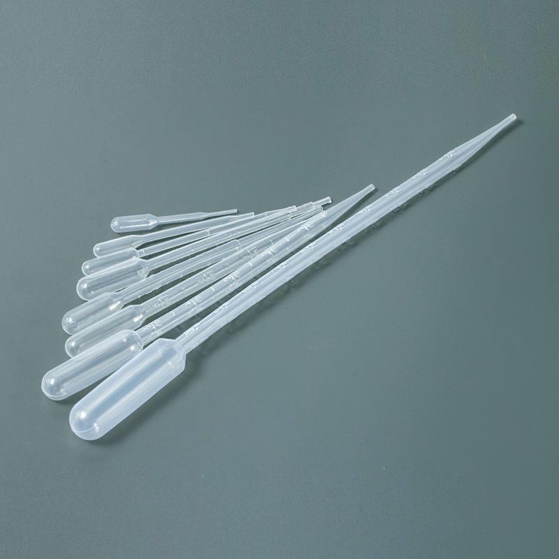 100-pack Disposable Plastic Graduated Pipettes: 3ml, 2ml, 1ml, 5ml.
