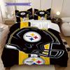 Pittsburgh Steelers Pattern Bedding Quilt Set Quilt Cover Pillowcase Home Decoration Birthday Gift (1 * duvet cover + 2 * pillowcase, without core)