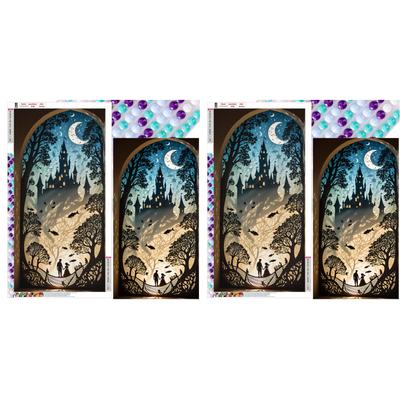 5D DIY Полный Круглый Дрель Алмазная Картина Линия Вид На Улицу Декор Art Craft40x75cm