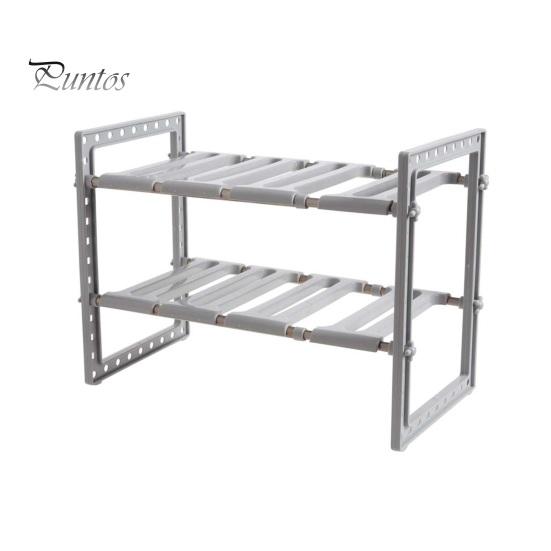 Стеллаж для хранения, органайзер для шкафа, большая вместительная полка с регулируемой высотой, 2-уровневый держатель для хранения в кухне и ванной комнате, органайзер для кладовой