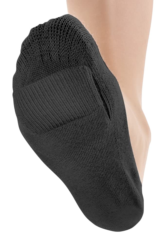 Alphax Foot Protection Cotton Blend Foot Blister Cushion Covers Black Pads, (1 Pair),