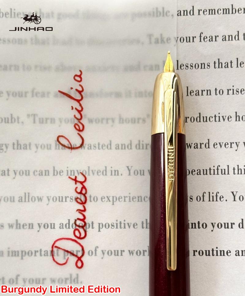 Бордовая Лимитированная Серия!!! JINHAO 20 Нажимная перьевая ручка Выдвижная Чернильный конвертер Канцелярские товары Школьные принадлежности Уп. 10 шт. A1