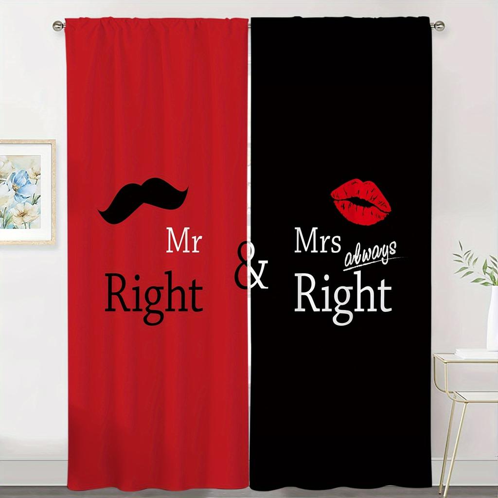 2-панельные черные и красные шторы Дамы Г-н. Шторы King Queen Шторы для спальни Гостиная Кухня Оконные жалюзи cortinas sa