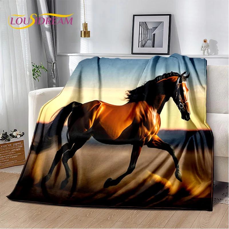 Одеяло с изображением лошади Pentium Gallant Steed, мягкое одеяло для дома, спальни, кровати, дивана, пикника, путешествия, офиса, детское одеяло