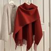 Travel Poncho Warm  Scarf Women  Luxury Thick Blanket Winter Bufanda Shawl Solid Color  Wraps  Female Stoles