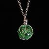 Green Blue Luminous Glass Necklace Hand Woven Round Luminous Pendant  Photo Props