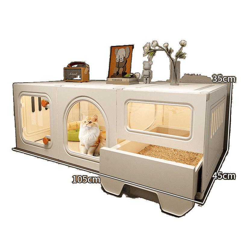 Интегрированная Кошачья Вилла с Туалетом для Маленьких Квартир – Компактный Кошачий Домик с Одной Комнатой и Прихожей