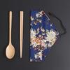 Wooden Cutlery Sets With Spoon Fork, Environmentally Friendly, Travel Portable, Tableware, Chopsticks, Cloth Bag