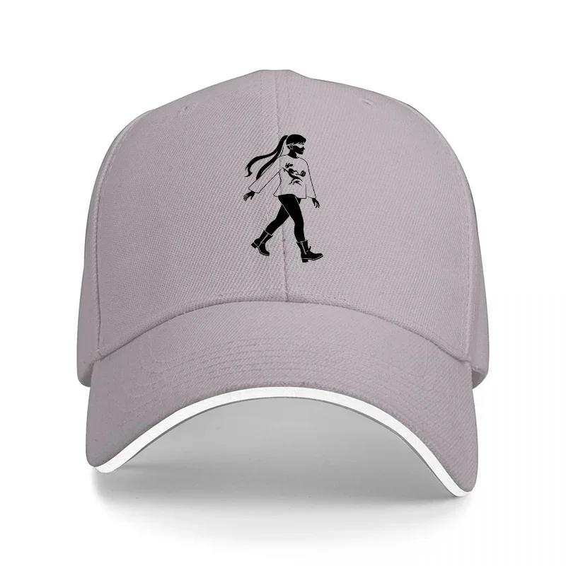 Black Baseball Cap with Silhouette Design for Unisex and Women Casual Streetwear Style Adjustable Fit Fashion Accessory