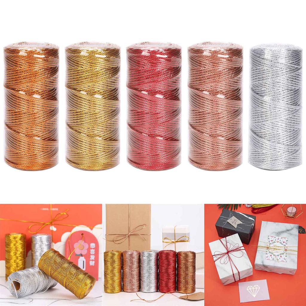 109 Yards Decorative Metallic Bakers Twine Wrapping Twine String for Christmas Gift Wrap DIY Craft