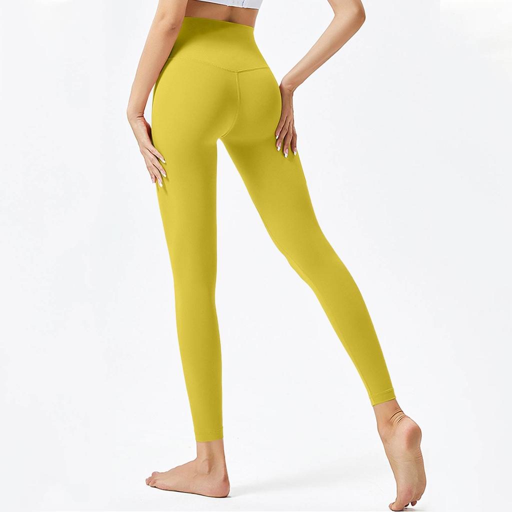 Женские модные однотонные штаны для йоги с высокой талией, узкие спортивные штаны для фитнеса