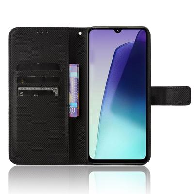 Чехол-кошелек из ПУ-кожи с текстурой под бриллиант для Xiaomi Poco C75 4G/Redmi 14R 5G/14C 4G/A4 5G