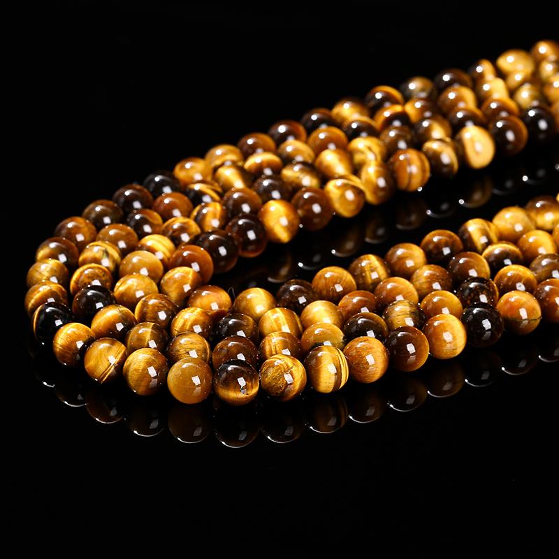 Natural Yellow Tiger Eye Stone Bead Loose Spacer 4 6 8 10 12mm For Jewelry Making Diy Necklace Bracelet Accessoy