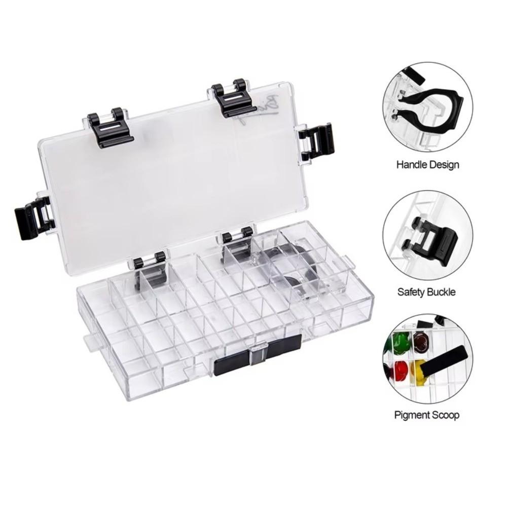 Half Pans Watercolor Painting Pallet Airtight Leakproof Paint Tray Box Travel Palette