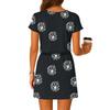 Women's Summer V-Neck Casual Short Sleeve Drawstring With Pocket Vintage Floral Dresses