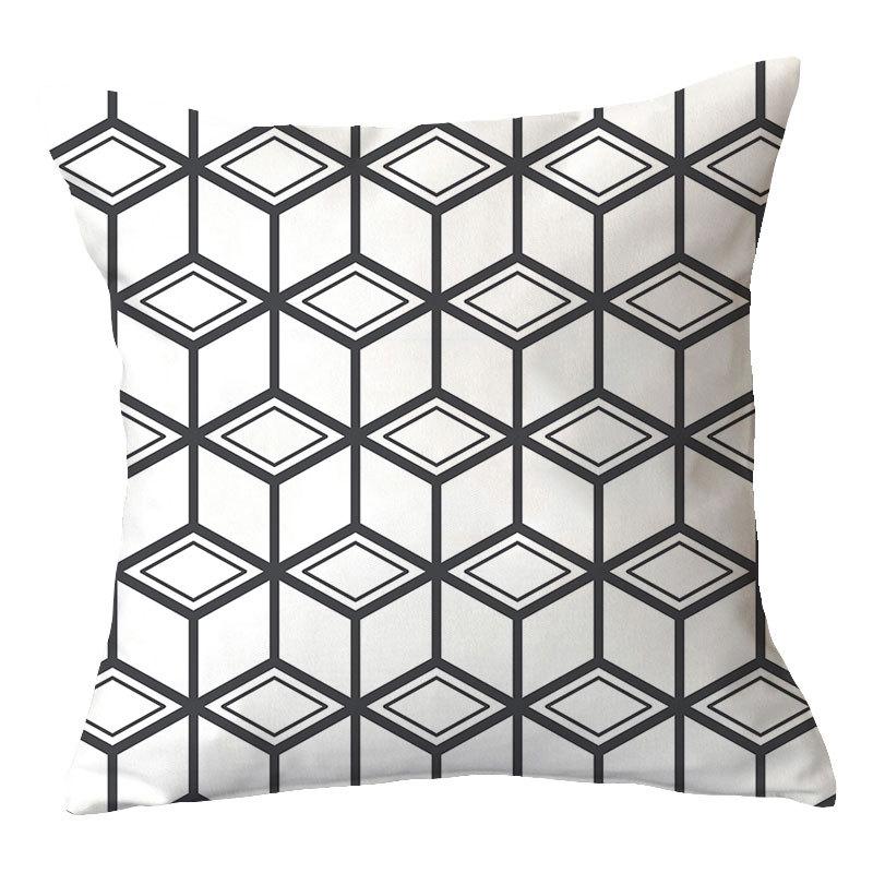 Simple New Square Geometric Plush Pillowcase Home Fabric Sofa Pillow Cushion Cover