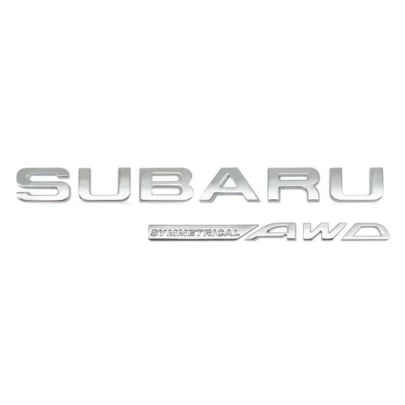 For Subaru BRZ SYMMETRICAL AWD Logo WRX Forester XV Outback Impreza Car Badge Letter Sticker Trunk Emblem