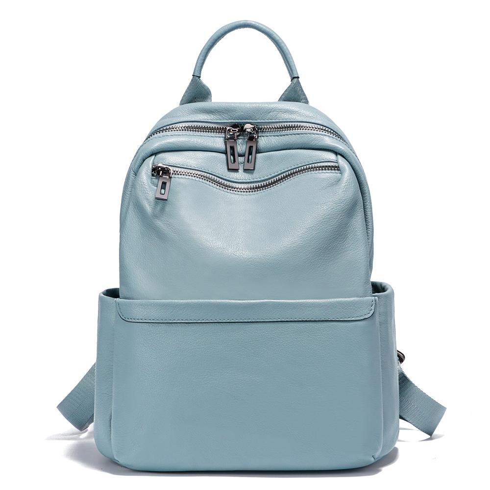 Zency Женский рюкзак для повседневной носки, дорожный рюкзак из натуральной кожи, большой вместимости, для тех, кто ездит на работу, много карманов