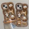 Coffee Panda Suitable for IPhone16 IPhone Case 15promax Dual Bracket 14 Three-dimensional 13 Niche Anti-fall