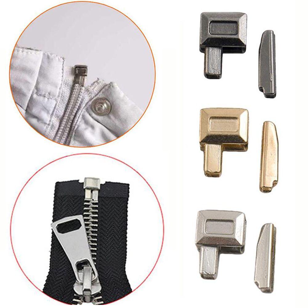 10 Sets/pack Size 5 Metal Silvery DIY Clothes Sewing Zipper Zipper Stopper Open End Zipper Repair