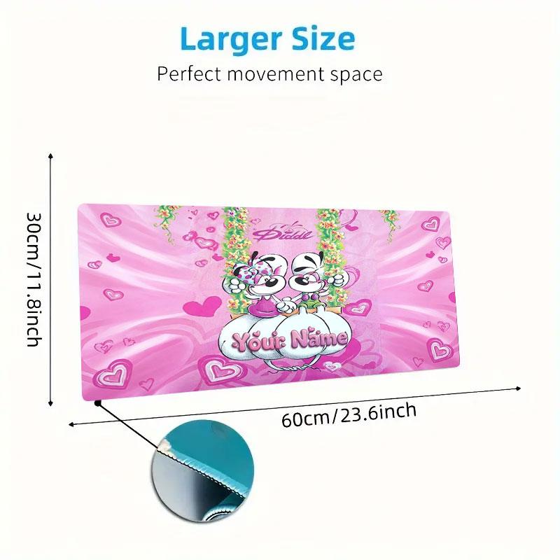 Diddl Custom Name Large Size Mouse Pad Large Gaming Table Cushion Non-slip Laptop Tablet Big Mousepad XXL Mat Mini PC Playmat With Lock edge