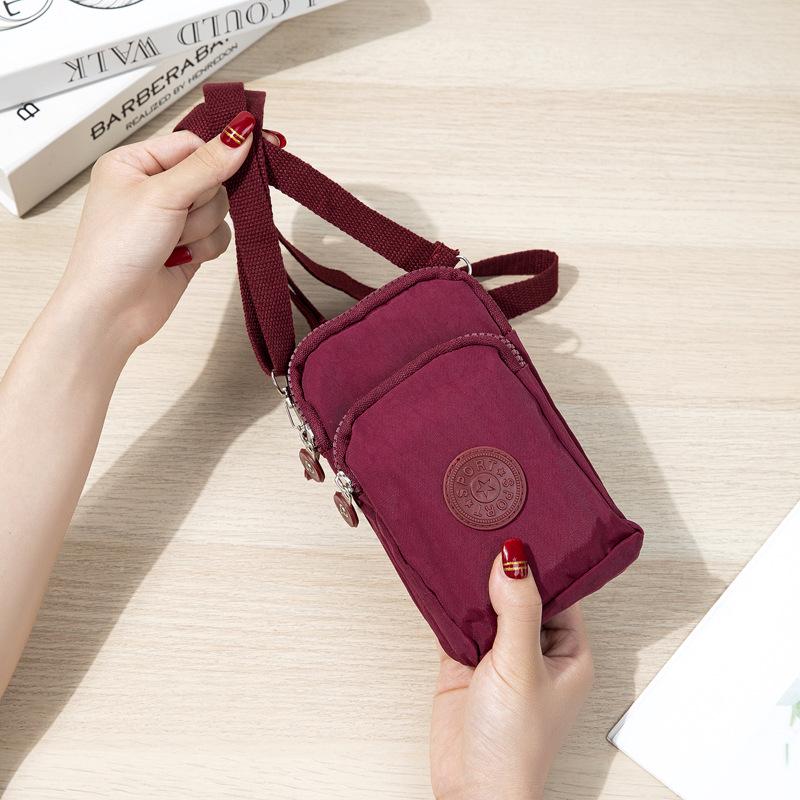 Women's Nylon Multipurpose Bag: Crossbody, Mobile, Coin Purse, Wrist & Neck Bag for Running