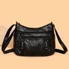 Ladies' Soft Leather Backpack with Large Capacity, Fashionable and Simple Multi-layer Shoulder Crossbody Bag