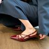 Summer Women's Pionted Toe Heeled Shoes Dress Party Wedding Thin Heel Women's Slingbacks Shoes Sexy Buckle Strap High Heel Shoes