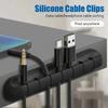 Silicone Cable Management Clips - Desktop Organizer for Tangle-Free USB/Headphone / Mouse Wires (Flexible & Reusable)