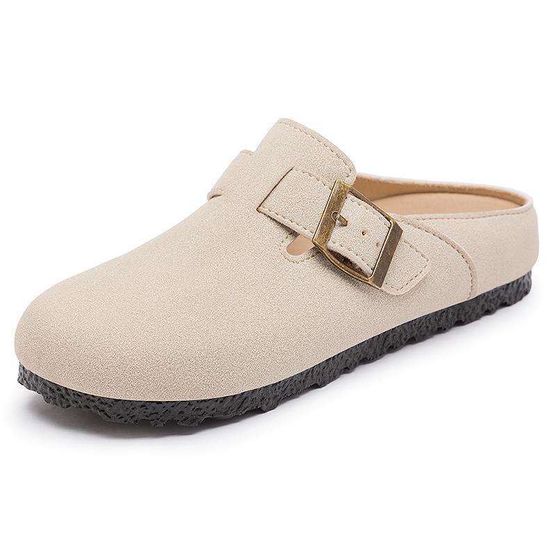 Fashion Smile POP Women Fashion Slippers Outdoor Half Baotou Slippers Women Classic Women's Casual Sandals Indoor PU Flat Slippers Women