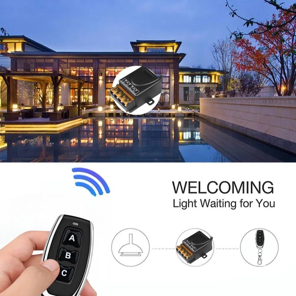 Радиоуправляемый переключатель 433 МГц, беспроводной RF-переключатель, приемник с реле AC 110V 220V 1-канальный 30A и 3-канальный передатчик для электромагнитного замка двери