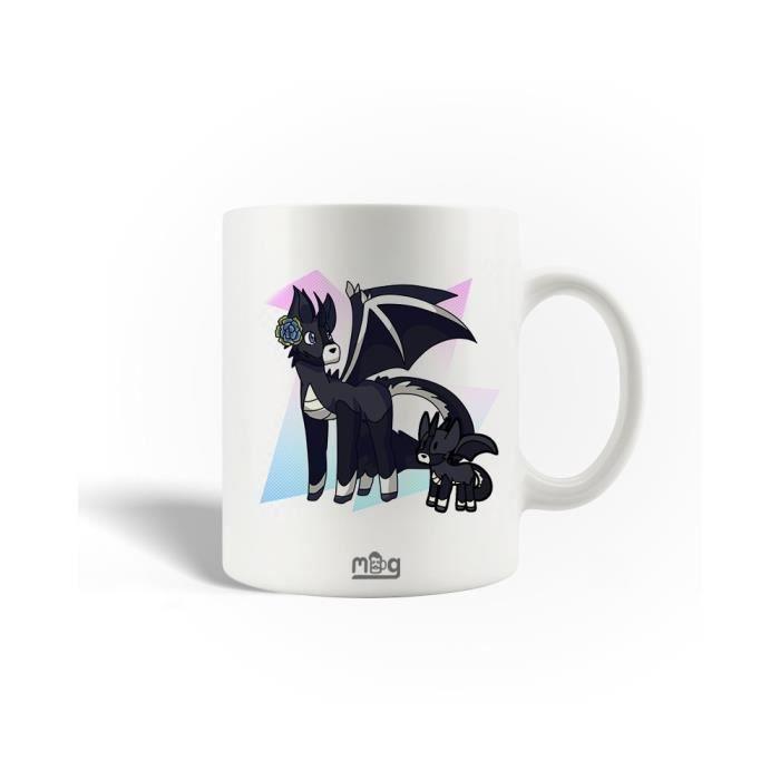 Ceramic Mug - Unicorn Dragon - 30cl - Dishwasher Safe - White - Round