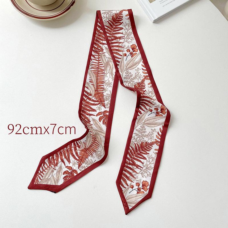 Long Silk Scarf, High-end New Versatile Hair Tie Streamer, Atmosphere Ribbon, Spring and Summer Decorative Scarf, Tied Bag Streamer