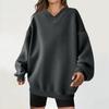 Women's Casual Fashion Solid Color Long-sleeved Loose Round Neck Sweatshirt