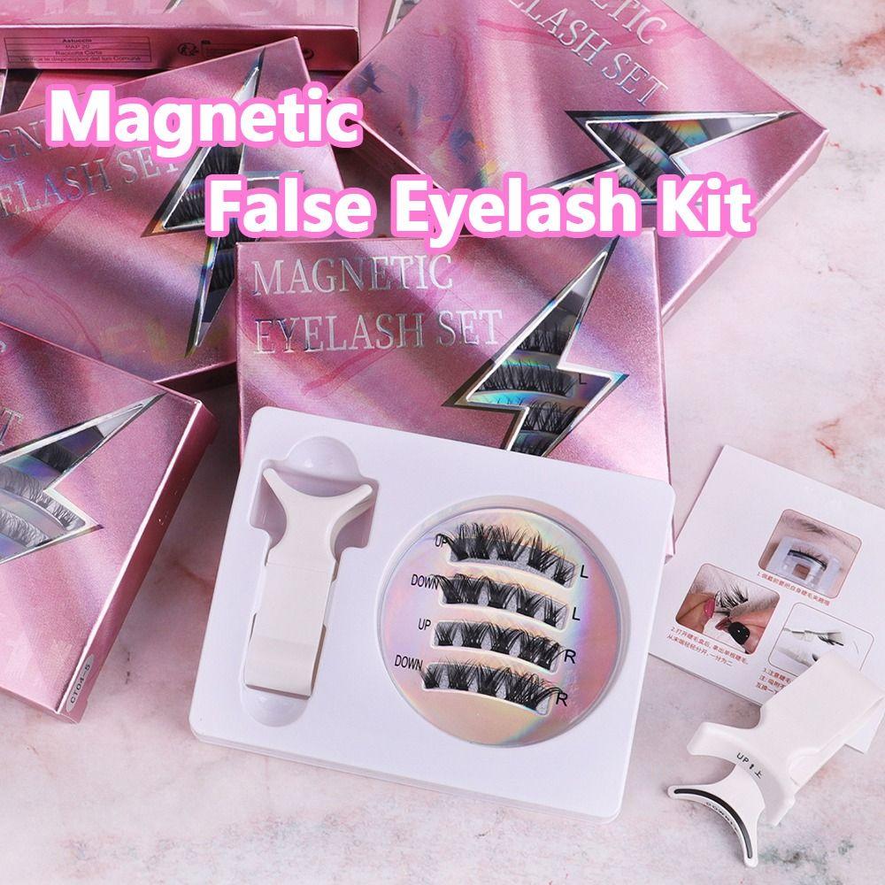 Reusable Non-glue False Eyelashes 3D Manga Lashes Long Lasting Magnetic Eyelash Kit Novice