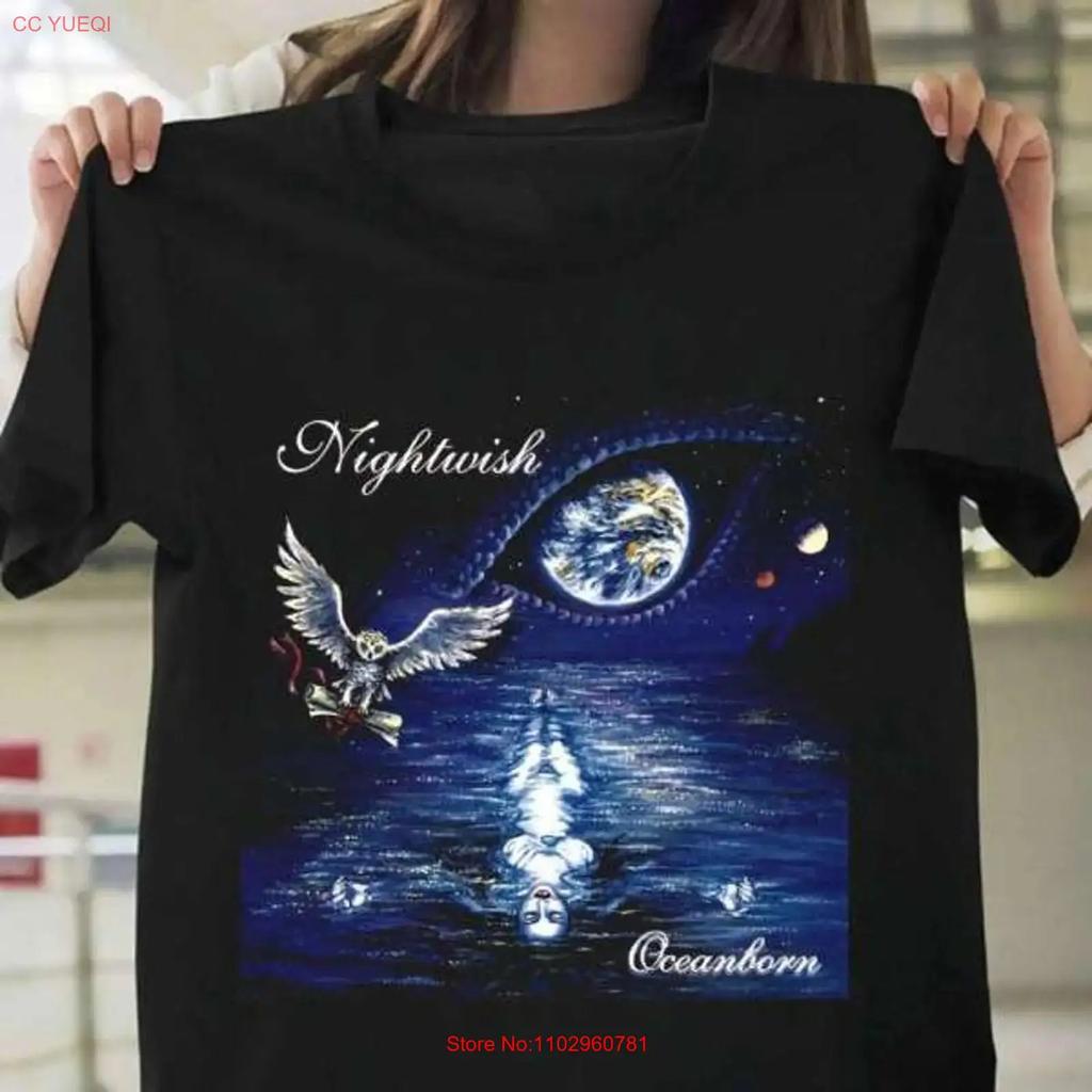 Футболка с логотипом Nightwish Oceanborn Мерч Для унисекс и унисекс Полные размеры Тт684 Винтажный Повседневный Растягивающийся Топ Для повседневной носки