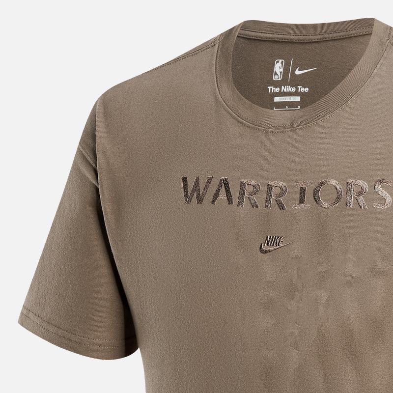 Nike Однотонная футболка NBA Golden State Warriors с принтом, повседневная, свободная, удобная, с круглым вырезом, коротким рукавом, спущенными плечами, мужские футболки FJ0570-040