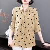 Polka Dot Shirt Women's Summer Short Sleeved Casual Shirt Mid Sleeved Top