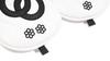 ComoCome Set of Headcovers Smiley 2 Fairway and 2 Utilities 5-Piece (Crown Face) - Driver, Woods, (Quilted White)