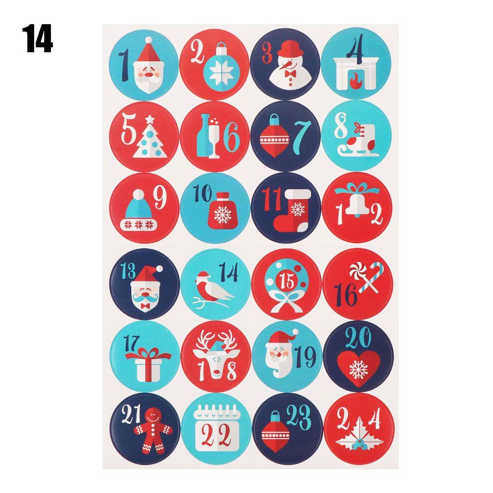 Biscuit Candy Self Adhesive Advent Calendar Number Christmas Label Paper Sticker Packaging Labels