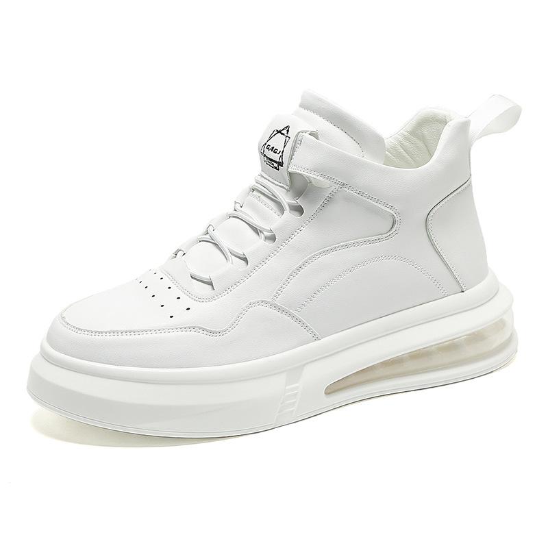 Осенне-зимняя обувь с высоким берцем для мужчин, повседневная обувь с воздушной подушкой, мягкая подошва, белые туфли, модная обувь, источник, место для источника